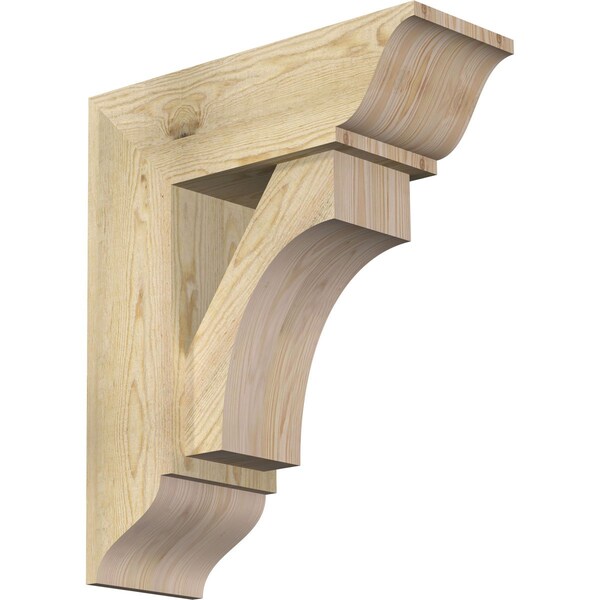 Ekena Millwork Westlake Traditional Rough Sawn Bracket w/ Offset Brace, Douglas Fir, 8"W x 22"D x 26"H BKT0806X22X26WTL01RDF - main
